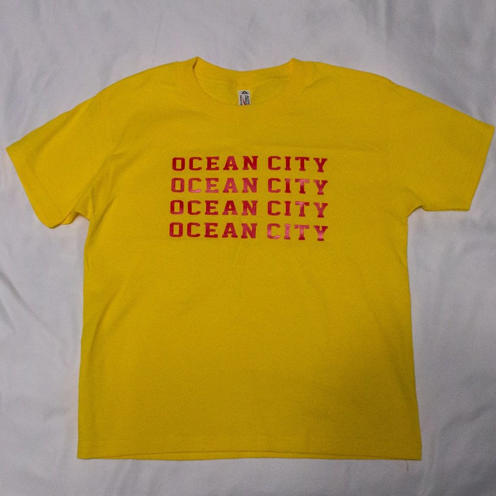Yellow Ocean City Baby Tee